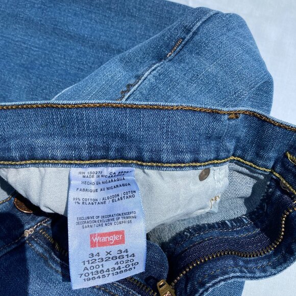 Wrangler Jeans Men's 34x34 Regular Straight Fit / Straight Leg Blue Denim 2 Pair - Picture 14 of 16